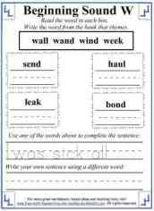 Letter W Worksheet:Alphabet Lessons
