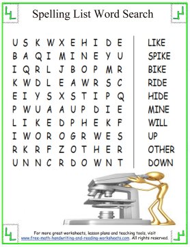 1st Grade Spelling Words - Long I