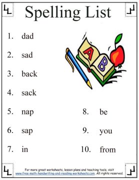 1st Grade Spelling Words:Worksheets & Activities
