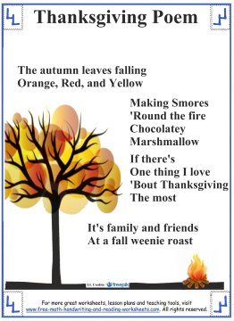 Thanksgiving poem homework