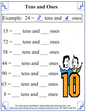 Place Values:Tens & Ones Worksheets