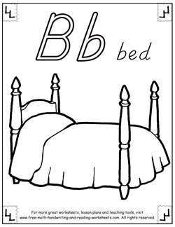 Alphabet Coloring Sheets on Is For Bed   Alphabet Coloring Pages