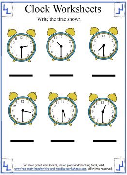 Clock Worksheets - Learning Half-Hours