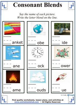 Consonant Blends:Worksheets & Lessons
