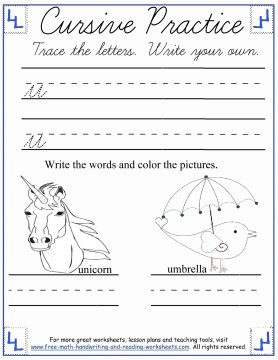 cursive practice paper