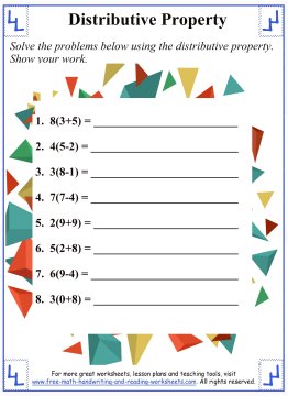 Distributive Property:Math Worksheets