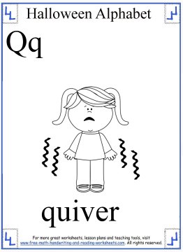 Free Halloween Coloring Pages - Halloween Alphabet Q-Z