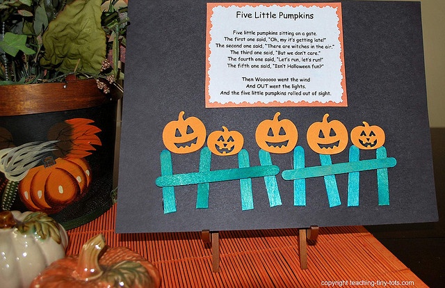 5 Little Pumpkins Craft Activity With Popsicle