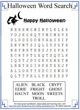 Halloween Word Search - Printable Activities