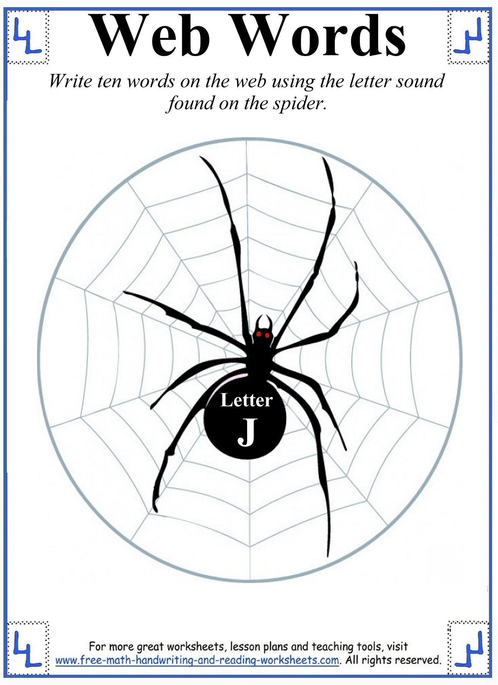 J Letter Worksheets