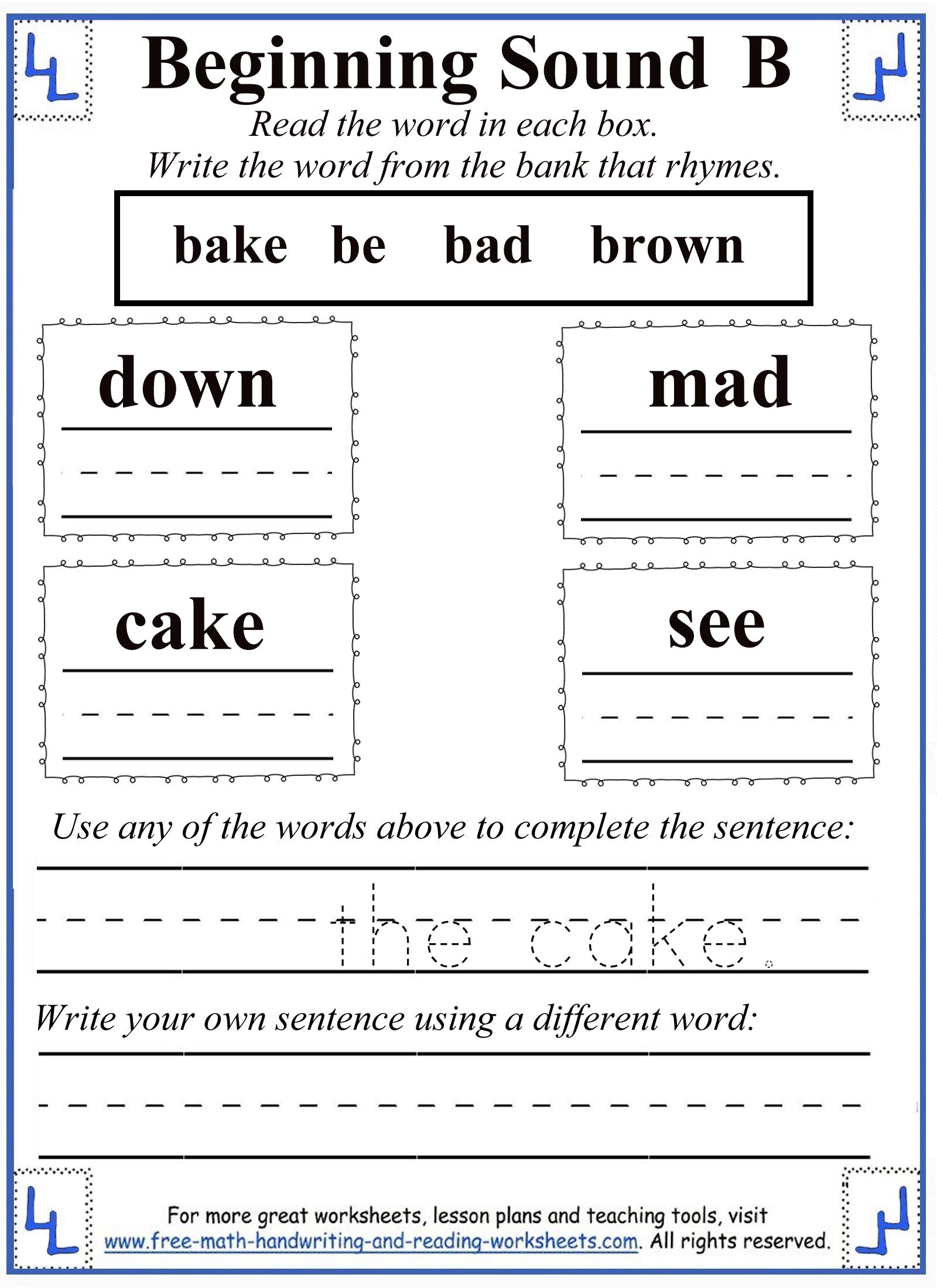 Letter B Worksheets