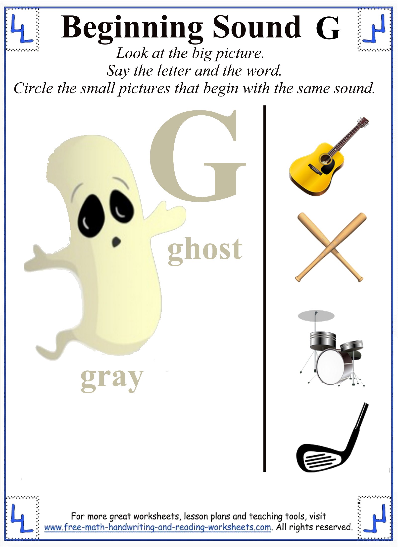 Letter G Worksheet Activities