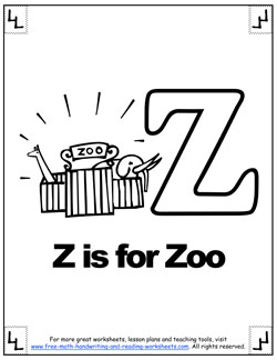 Letter Z WorksheetsAlphabet Lessons