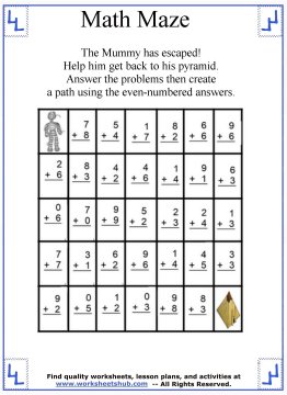 Math Maze:Addition Worksheets