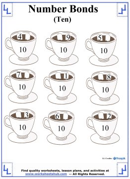 Number Bonds To 10 - Addition Worksheets
