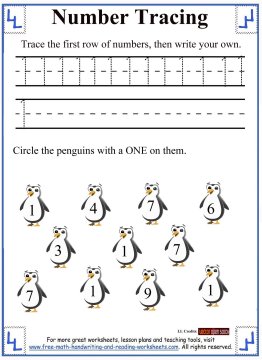 Number Tracing Worksheets - 0-5