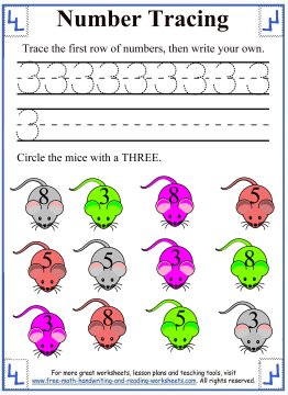 Number Tracing Worksheets - 0-5