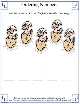 Ordering numbers homework