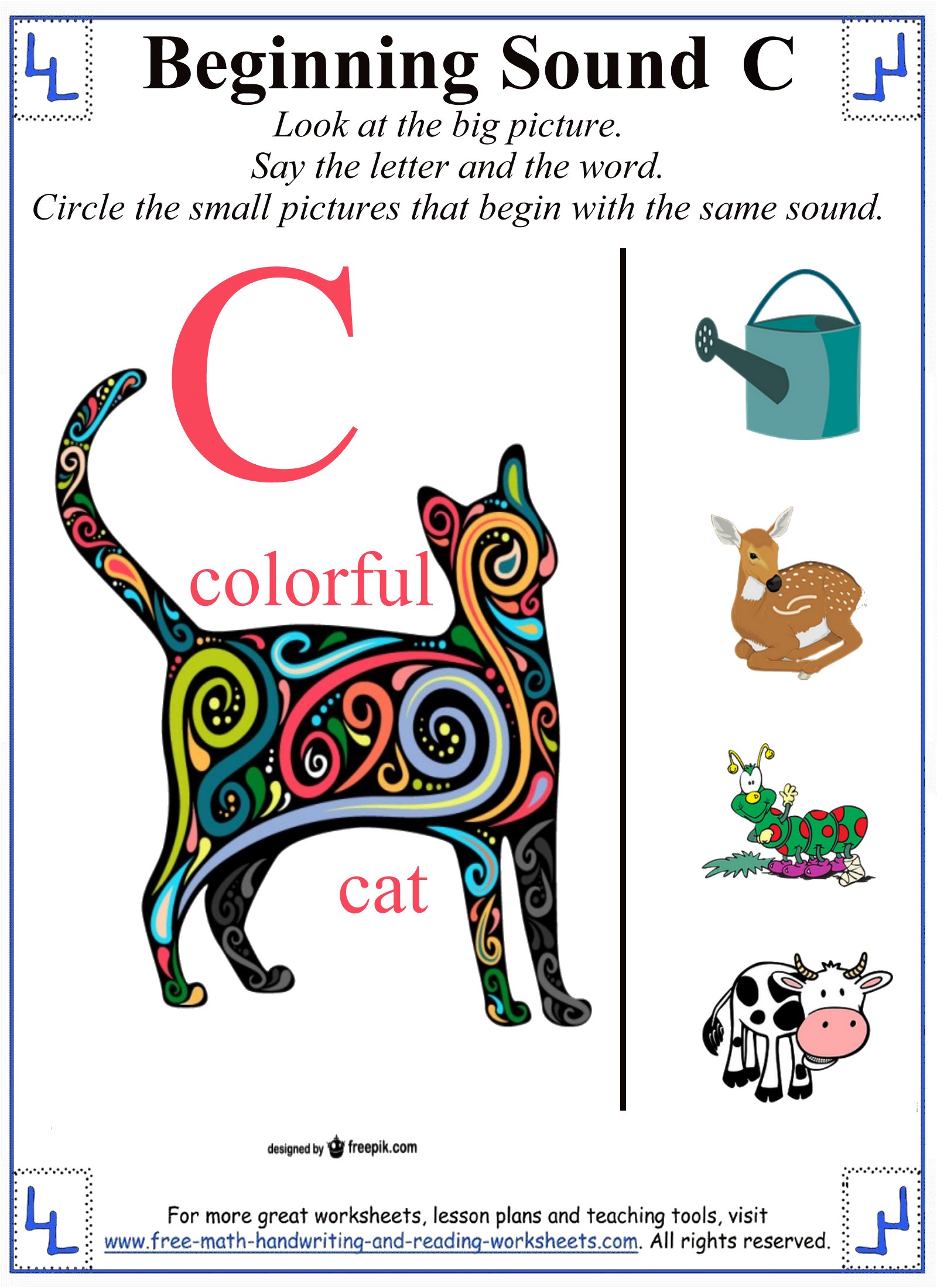Printable Letter C Worksheets & Activities