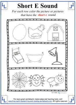 Short E Worksheets and Activities