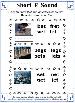 Short E Worksheets and Activities
