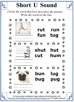 Short U Sound Worksheets