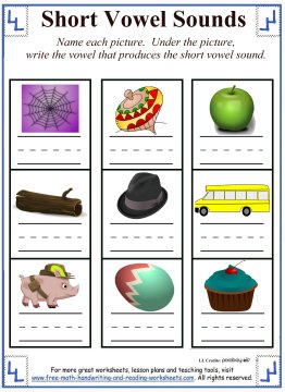 Short Vowel Sounds - Mixed Vowel Worksheets