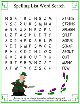 Spelling Words First Grade Blends str-/scr-/sp-