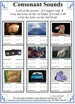 V Letter Worksheets
