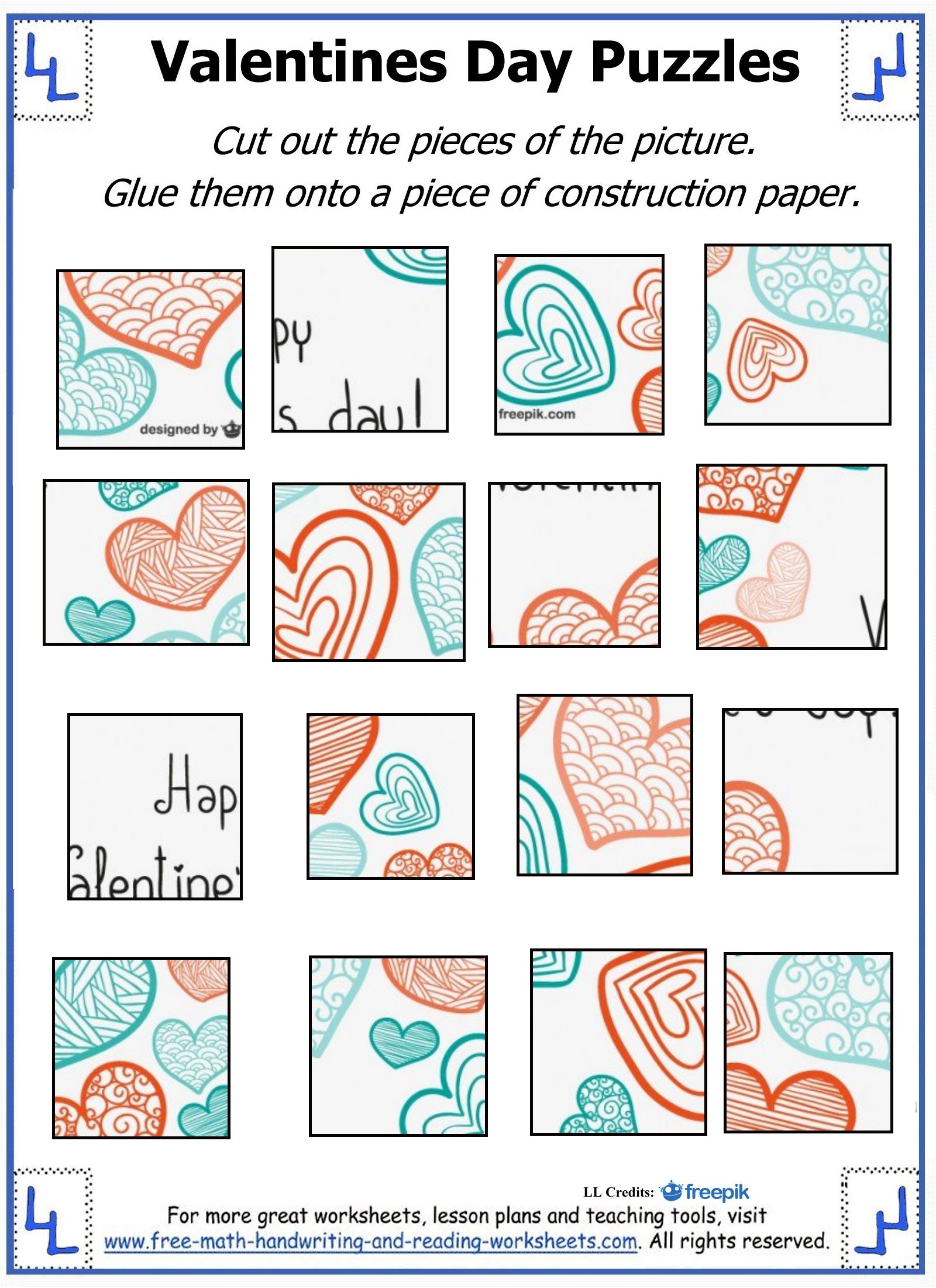 Valentine Cut And Paste Printables