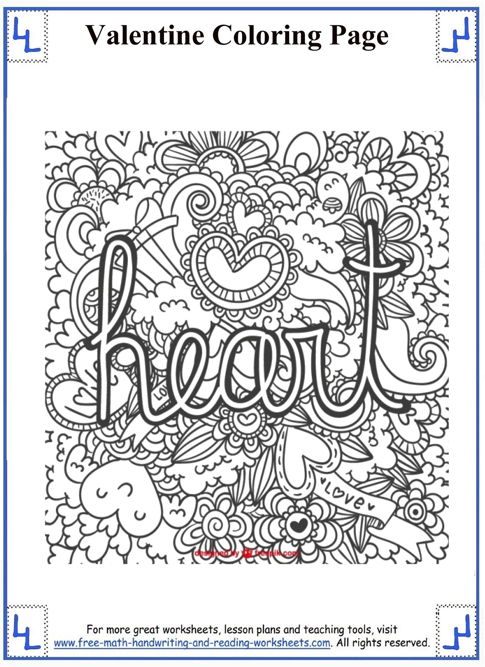 valentine coloring pages and activity - photo #2