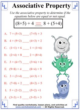 Associative Property of Addition - Definition & Worksheets