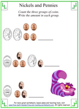 Counting Money For Kids - Nickel Worksheets
