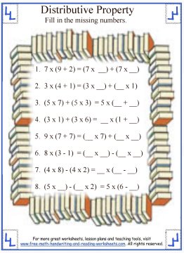Distributive Property:Math Worksheets