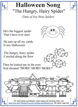 Halloween Songs for Kids - Printable Lyrics with Coloring Activities