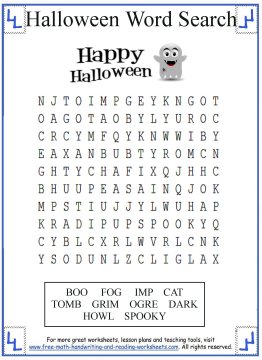 Halloween Word Search - Printable Activities