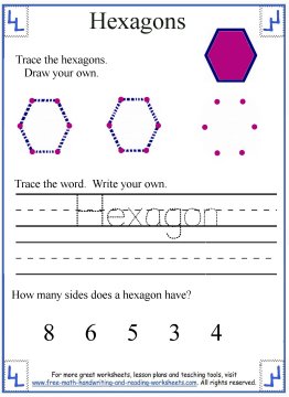 Hexagon Shape Worksheets