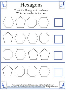 Hexagon Shape Worksheets