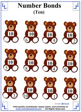 Number Bonds To 10 - Addition Worksheets
