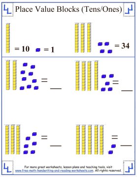 Place Value Blocks - Base Ten Worksheets