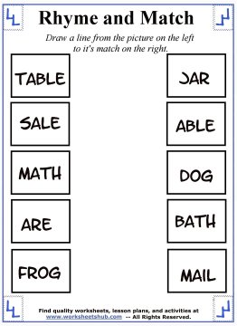 Rhyming Words Worksheets