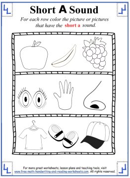Short A Sound Worksheets