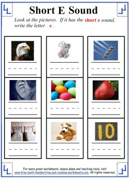 Short E Worksheets and Activities