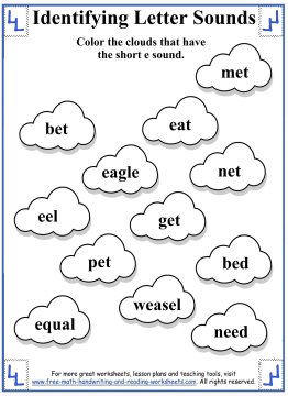 Short E Worksheets and Activities