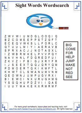 Sight Words Word Search Activities