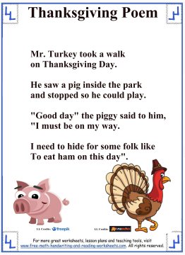 Thanksgiving Poems For Kids