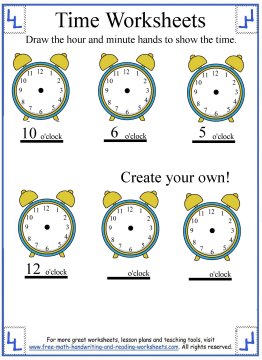 Time Worksheets - Telling The Hour