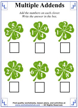 addition worksheet 6