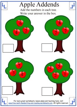worksheet computer for of grade 1 Addition Worksheet Multiple  Addends