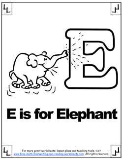 alphabet coloring e